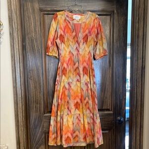 Ba&sh Anissa Ocre Midi Dress SZ Small